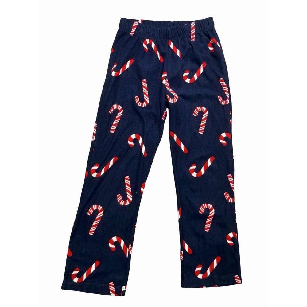 Old Navy Kids Navy Candy Cane Fleece Pajama Pants Size M (8) Holiday Christmas